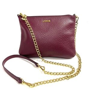 Lodis Emily 5 in 1 Convertible Pebbled Leather Bag in Wine